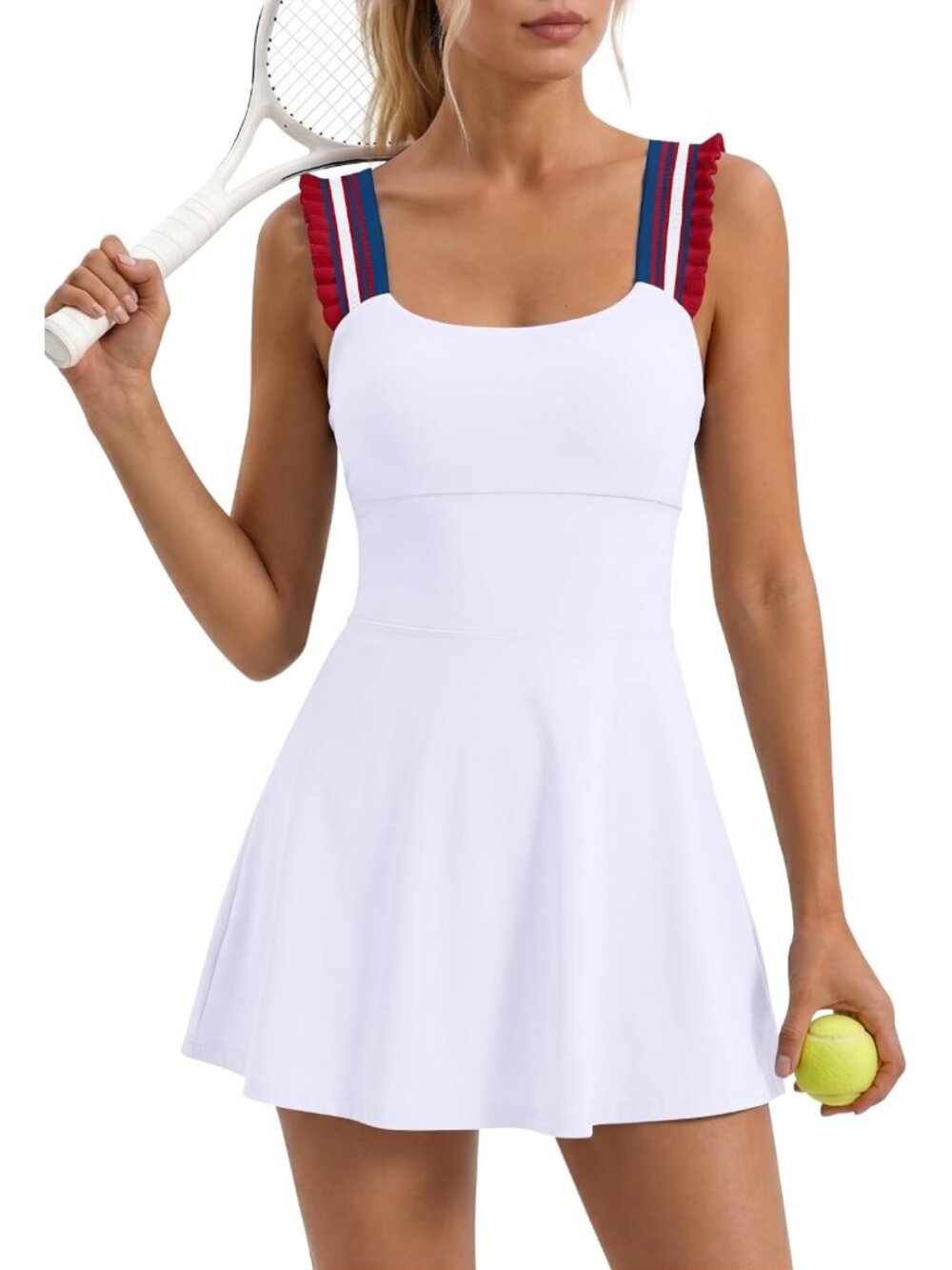 Athletic Women's Tennis Dress with Built-in Shorts & Bra - Perfect for Workouts